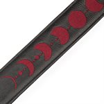 LEVY'S - MG317MP-BLK-BRG - Burgundy Moon Phases Black Garment Leather Guitar Strap