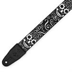 LEVY'S - MP2CAL-003 - 2'' Poly Calaca Guitar Strap – Skulls