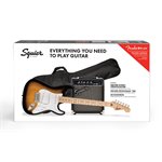 FENDER - Squier Sonic™ Stratocaster® Pack, Touche en érable, 2-Color Sunburst, Sac de transport, 10G - 120V