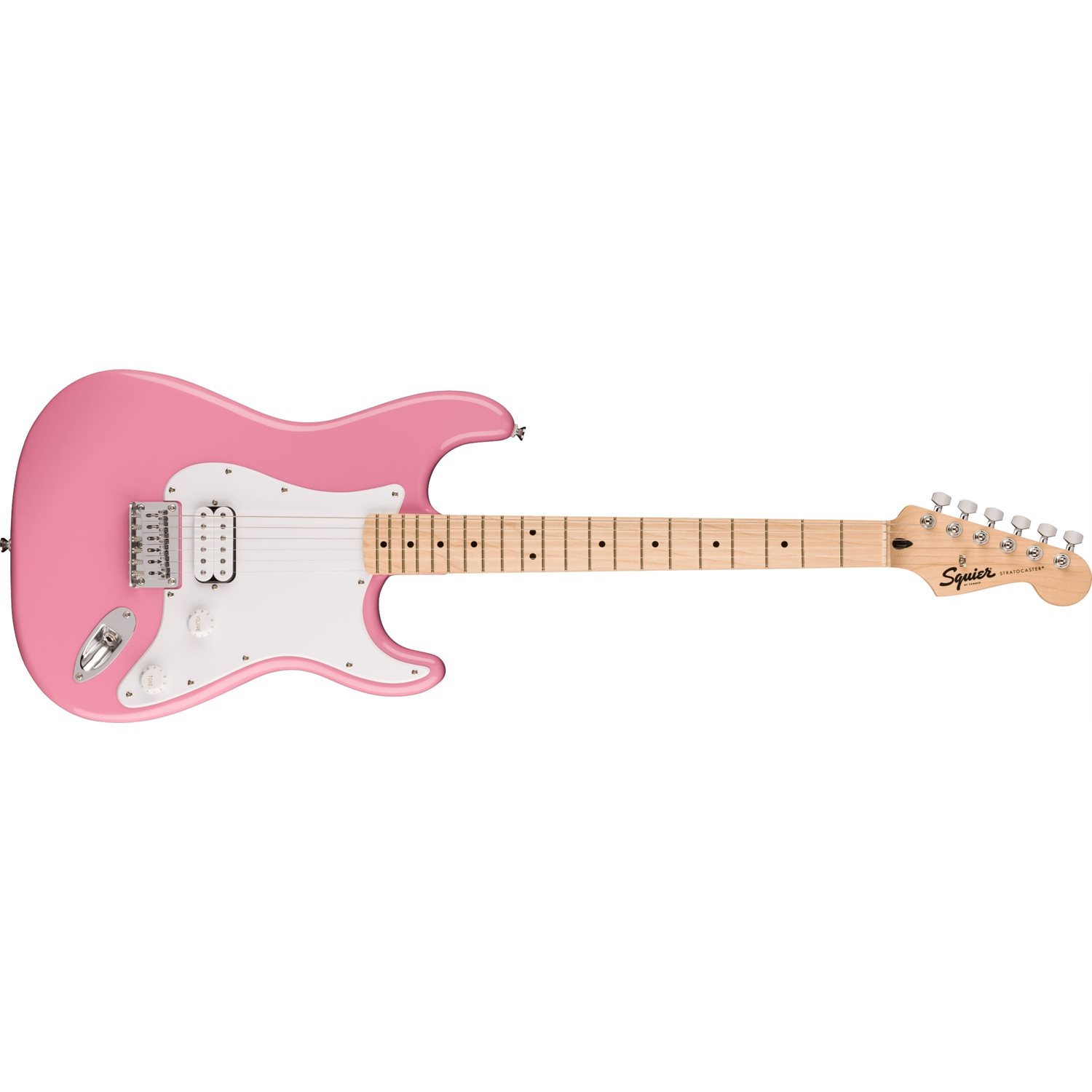 FENDER - Squier Sonic™ Stratocaster® HT H, Touche en érable, pickguard blanc - Flash Pink