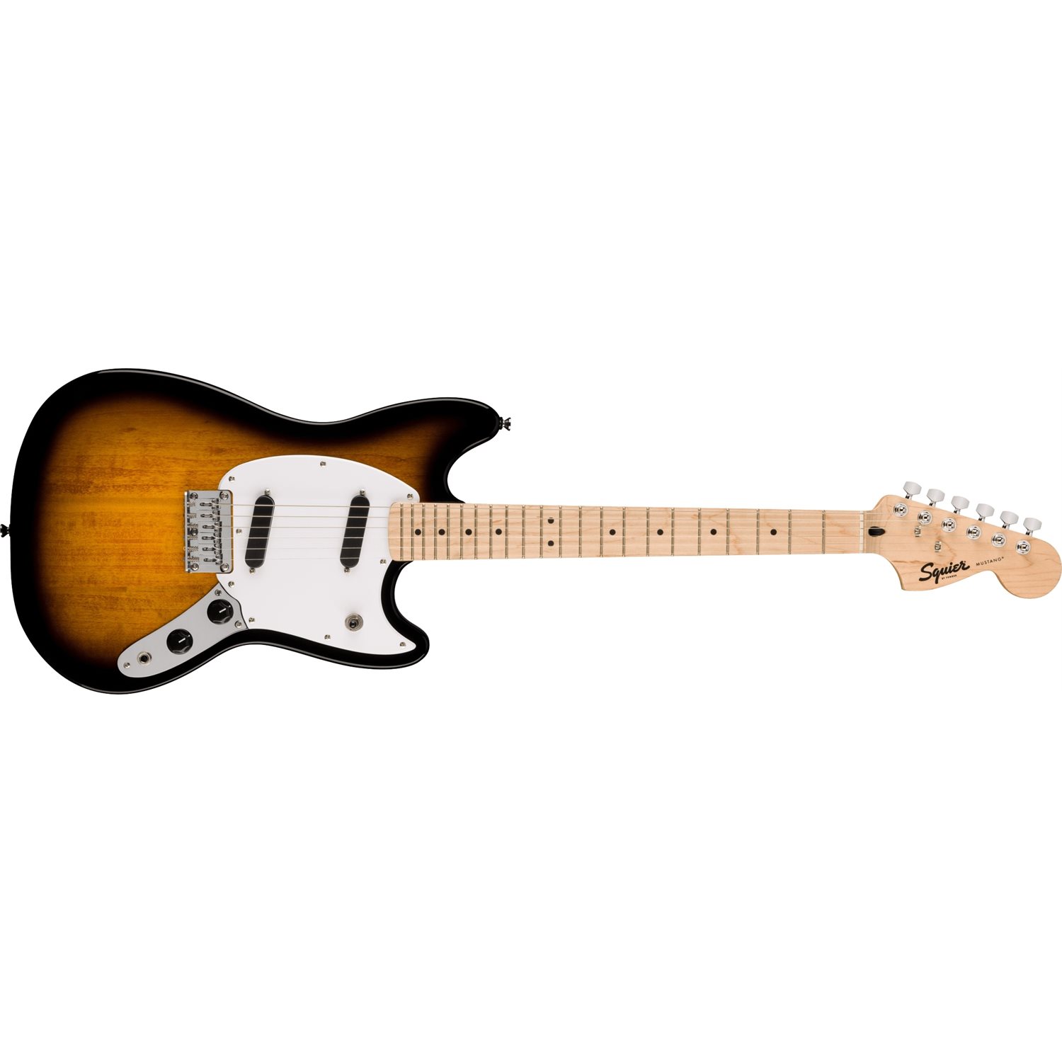 FENDER - Squier Sonic™ Mustang®, Maple Fingerboard, White Pickguard - 2-Color Sunburst