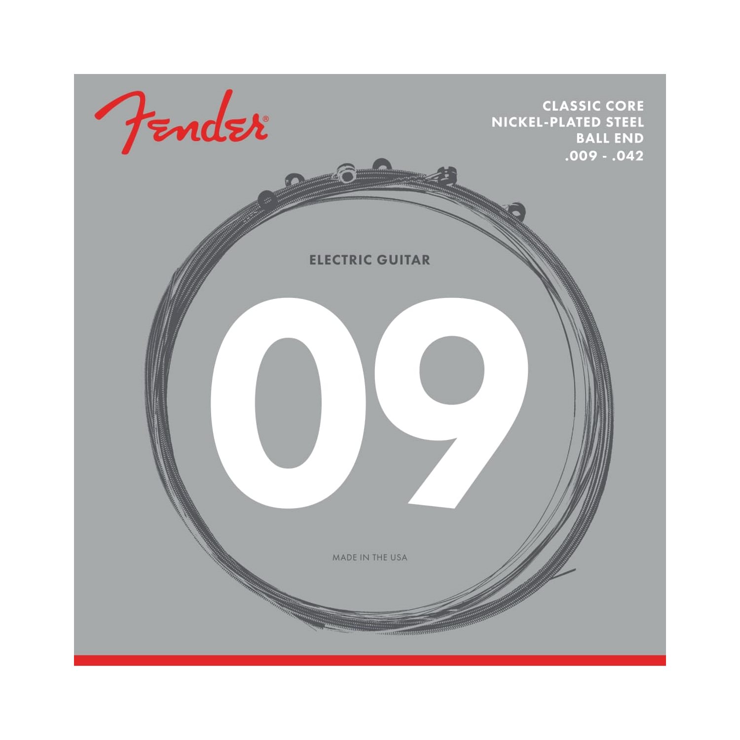 FENDER - CLASSIC CORE - CORDES DE GUITARE ÉLECTRIQUE Acier Nickelé - BALL ENDS - 09-42 