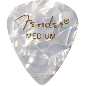 FENDER - 351 SHAPE PREMIUM CELLULOID PICKS - paquet de 12 médiators - moyen - White Moto