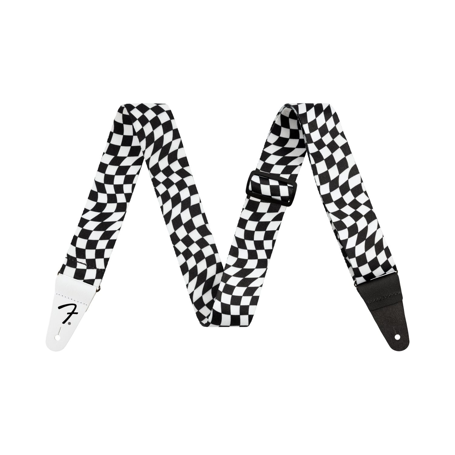 FENDER - Sangle en polyester, Wavy Checkerboard - noir / blanc