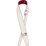 FENDER -  John 5 Leather Strap - White and Red