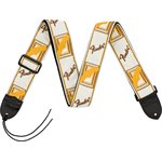 FENDER - 2'' Monogrammed Strap (White / Brown / Yellow)