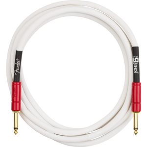 FENDER - John 5 Câble d'instrument, blanc et rouge - 10'