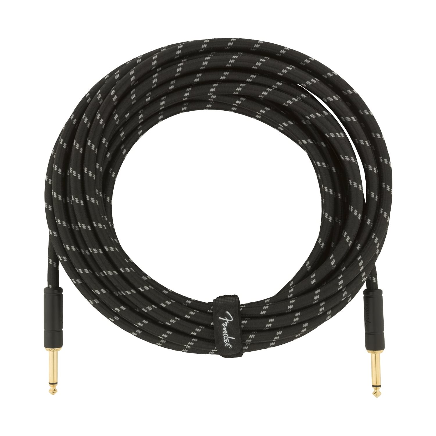 FENDER - Deluxe Series Instrument Cable, Straight / Straight, 25' - Black Tweed