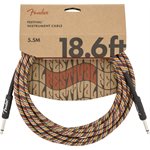 FENDER - Festival Instrument Cable, Straight / Straight, 18.6', Pure Hemp - Rainbow