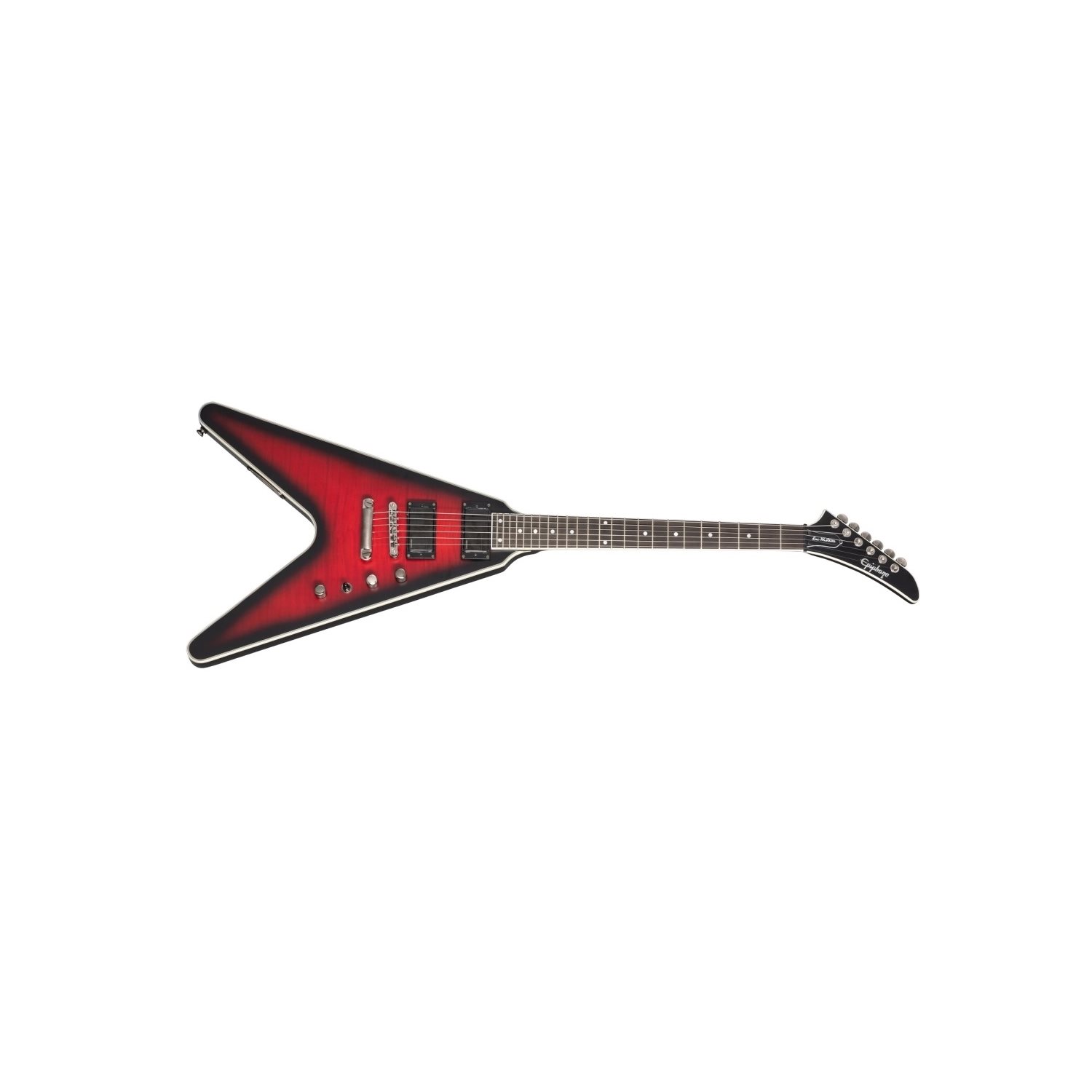 EPIPHONE - Dave Mustaine Prophecy Flying V Figured Top - Aged Dark Red Burst