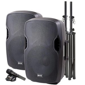 GEMINI - PA-SYS15 - ACTIVE 2000W DUAL SPEAKER PA PACKAGE - 15''