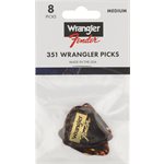 FENDER - Wrangler® Picks, 351 Shape, Tortoiseshell, ensemble de 8 pick