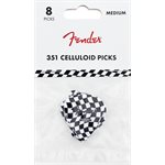 FENDER - 351 Médiators en celluloïd, Checkerboard, (8)