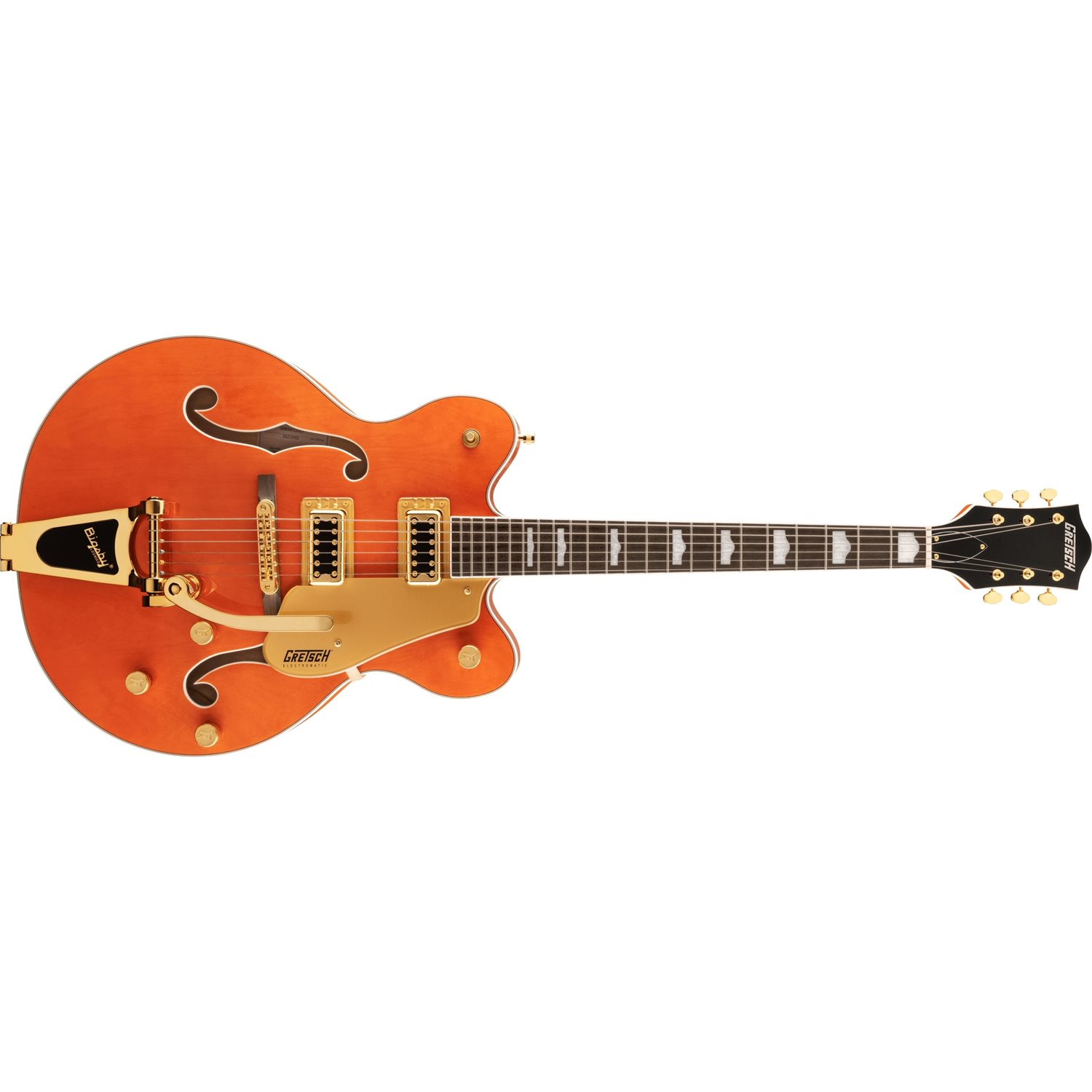 GRESTCH - G5422TG Electromatic® Classic Hollow Body Double-Cut with Bigsby® and Gold Hardware, Touche Laurier - Orange Stain