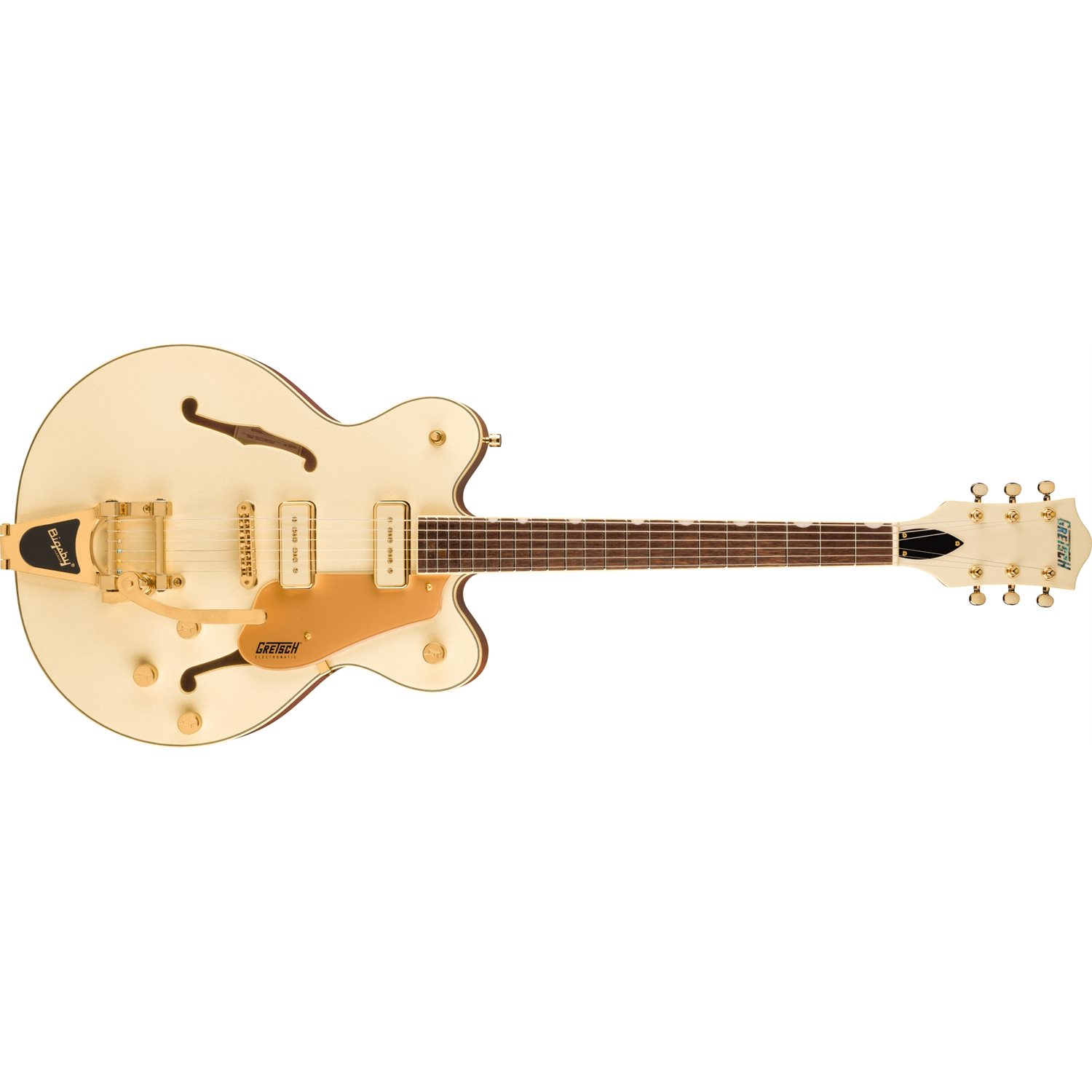 GRETSCH - Electromatic™ Pristine LTD Center Block Double-Cut avec Bigsby®, Touche en laurier - White Gold