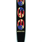 PLANET - 25LW06 - WOODSTOCK LEATHER GUITAR STRAP - PEACE FLAG