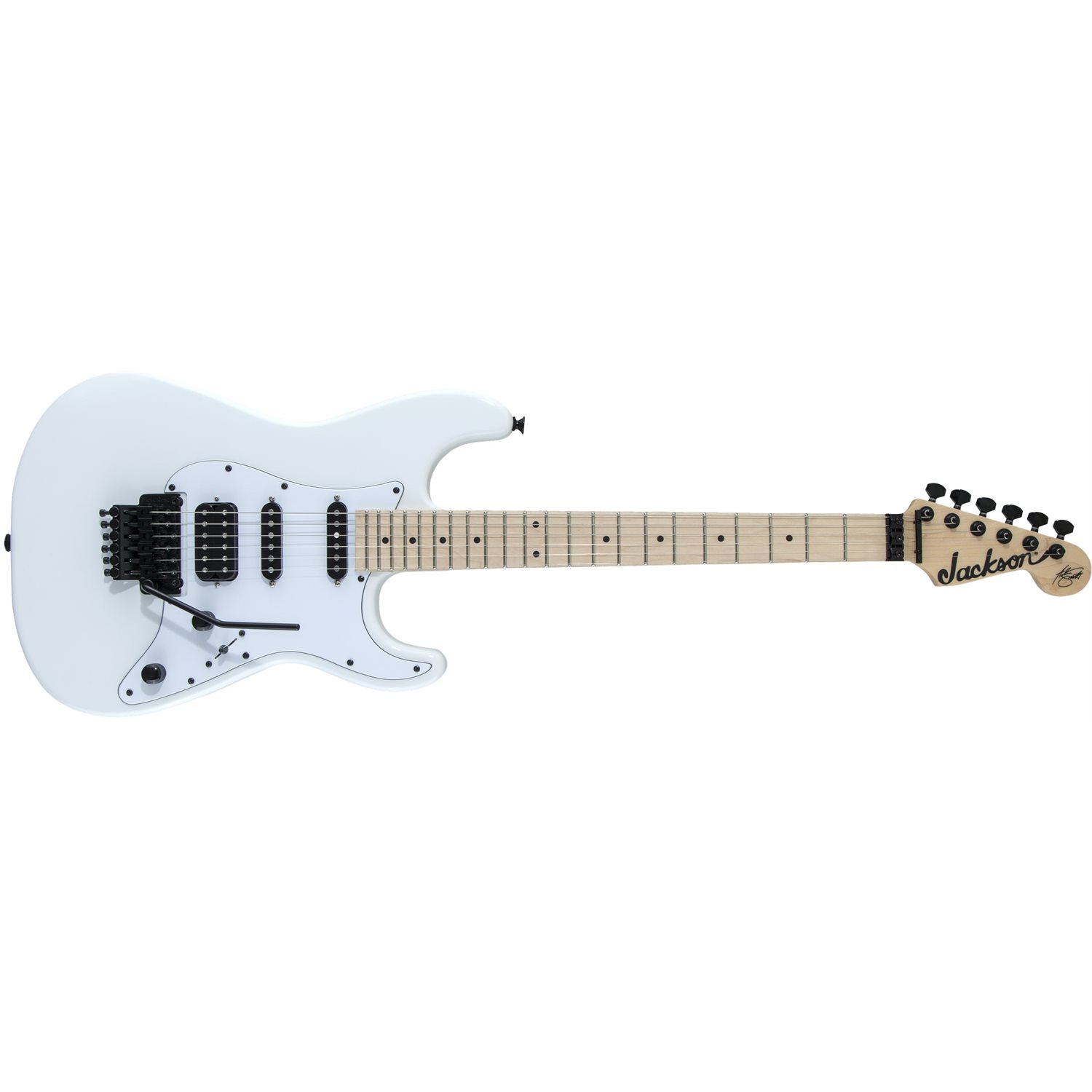 JACKSON - X Series Signature Adrian Smith SDXM, maple fingerboard - Snow White with White Pickguard