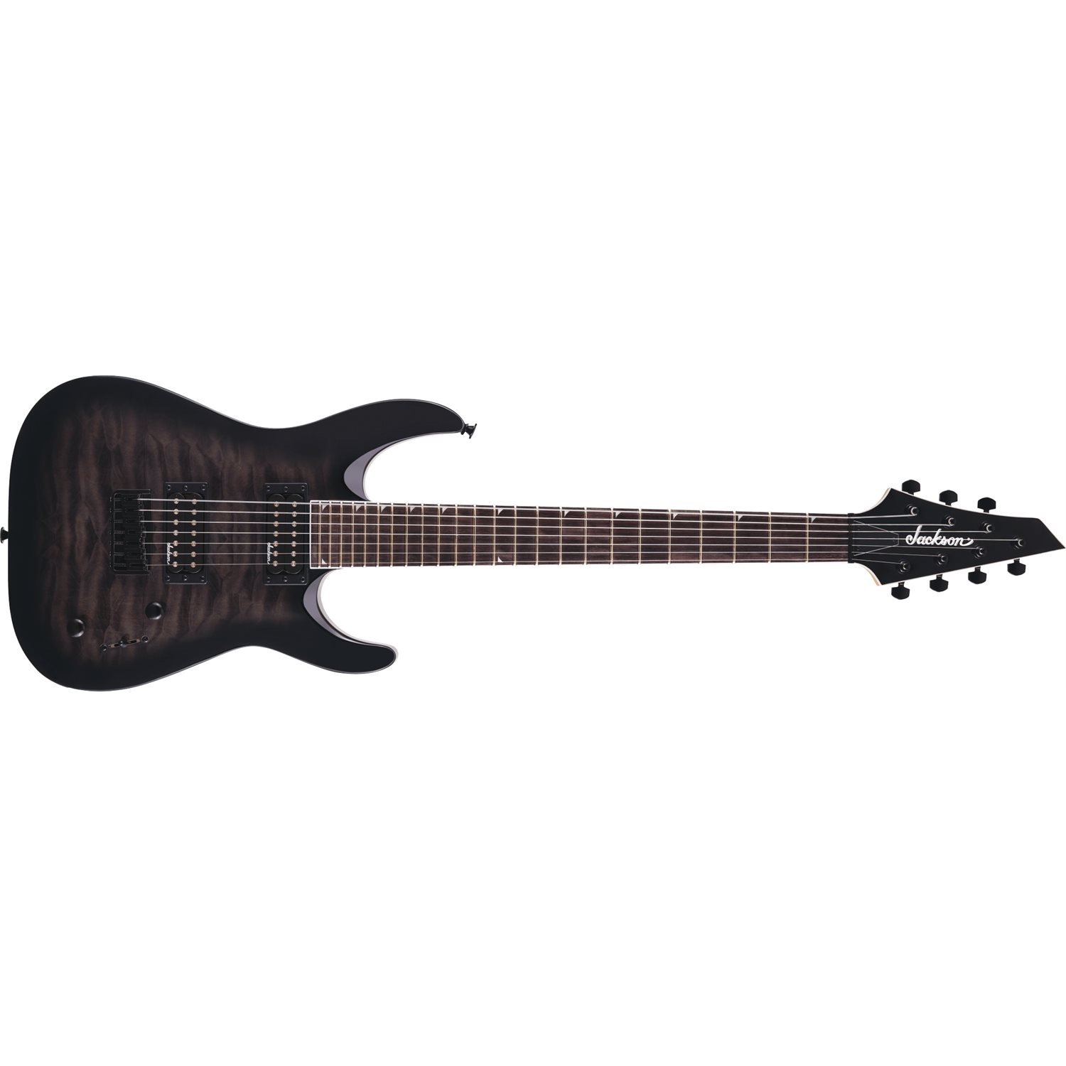 JACKSON - JS Series Dinky® Arch Top JS22Q-7 DKA HT, Amaranth Fingerboard - 7 string - Transparent Black Burst