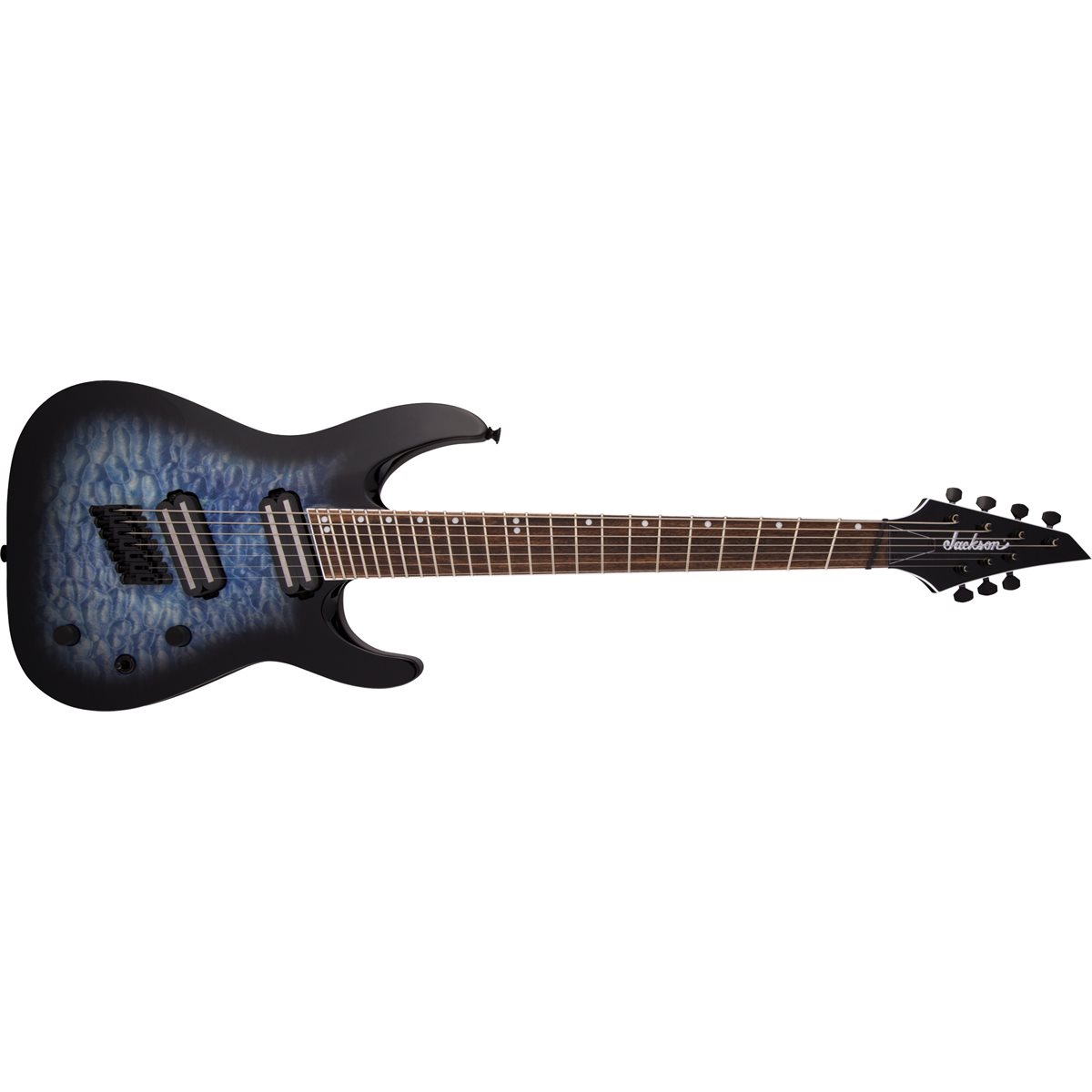 JACKSON - X Series Soloist™ - Arch Top SLATX7Q MS - Laurel Fingerboard, Multi-Scale - Transparent Blue Burst