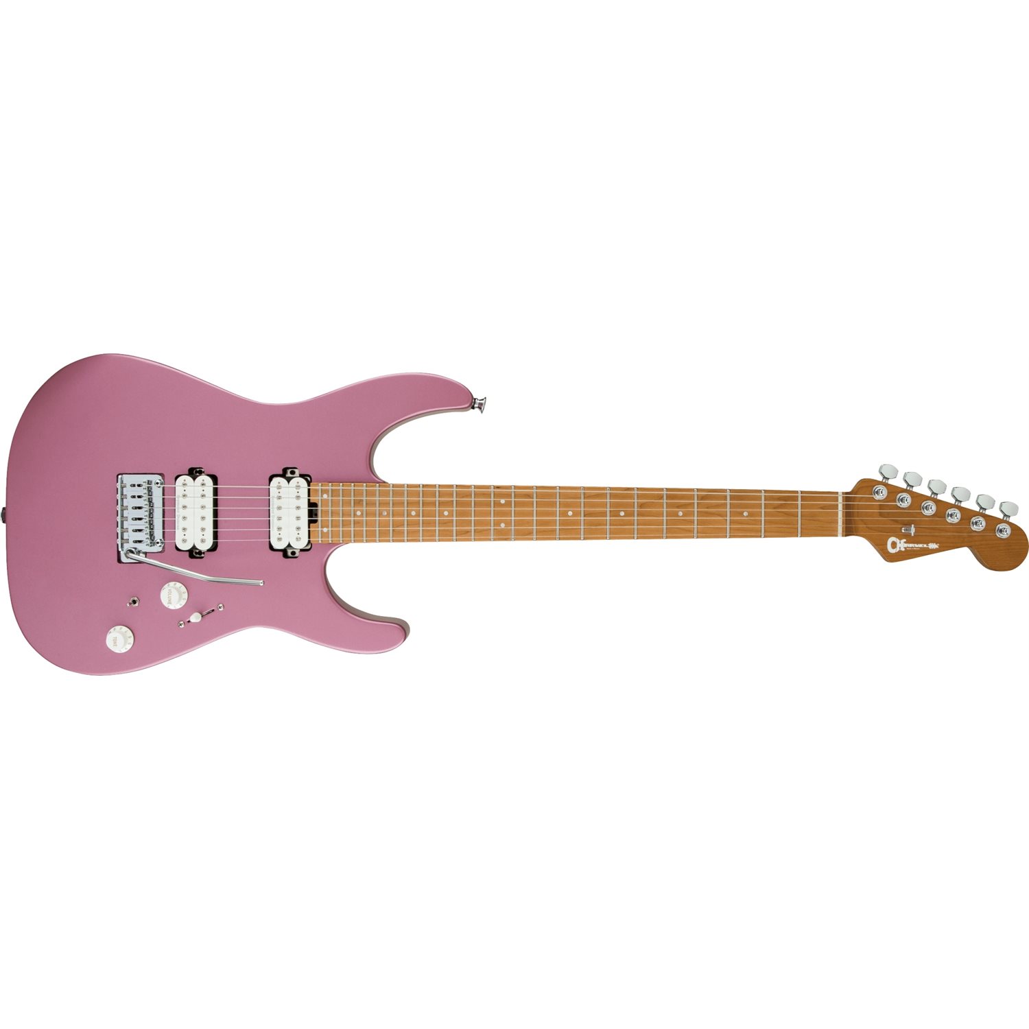 CHARVEL - Pro-Mod DK24 HH 2PT CM, Touche en Erable Caramélisé - Brume Bordeaux Satiné