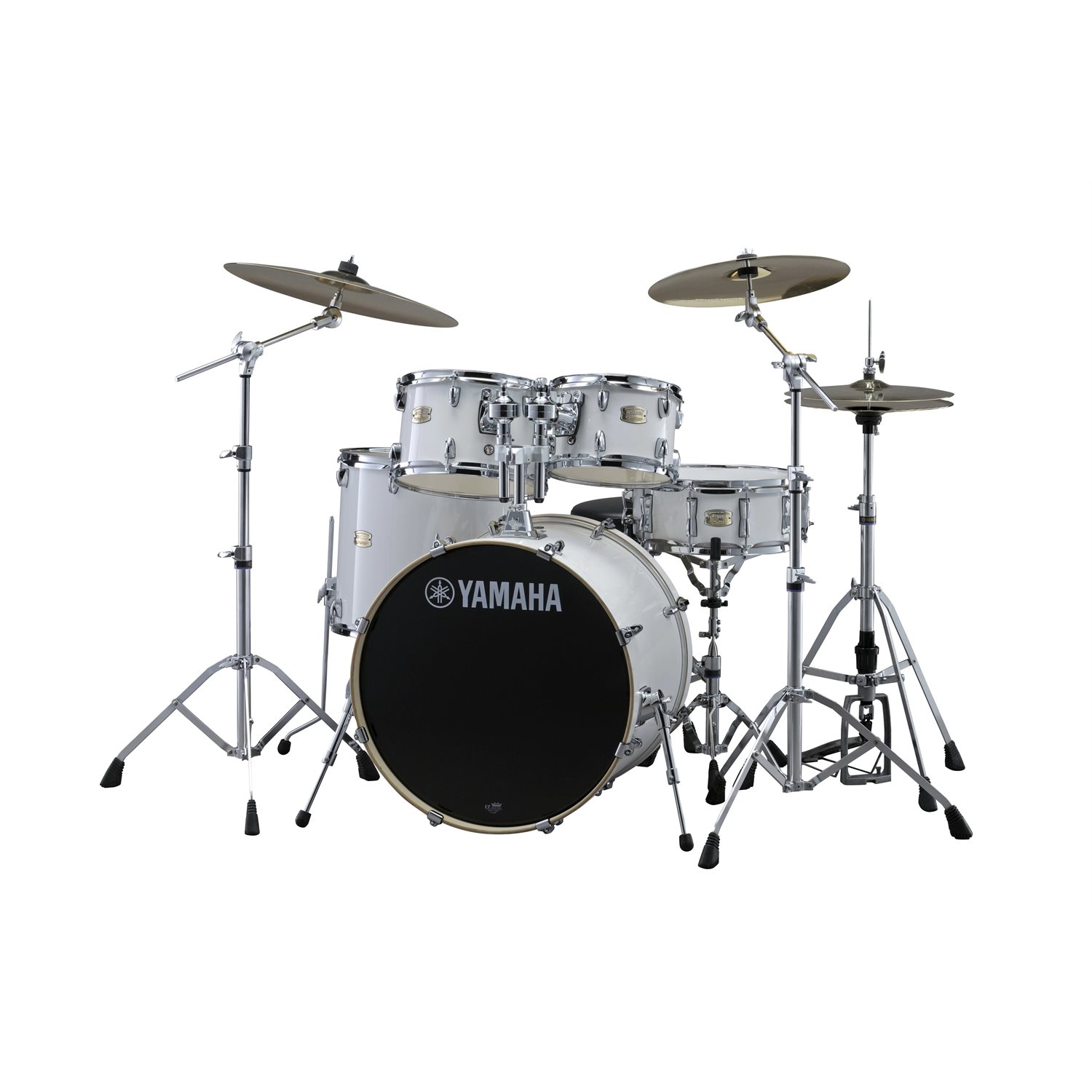 YAMAHA - STAGE CUSTOM BIRCH - 5-PIECE DRUM KIT (22,10,12,16,SNARE) W / TOM HOLDERS - PURE WHITE