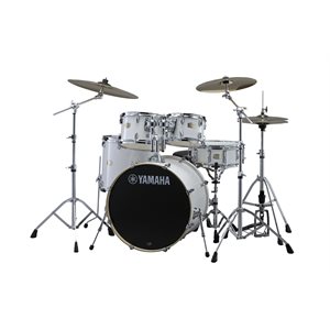 YAMAHA - Stage Custom Birch - 5-Piece Drum Kit (22,10,12,16,SNARE) w / Tom Holders - Pure White