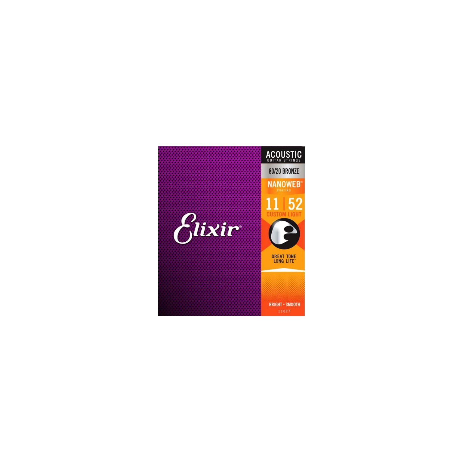 ELIXIR - 16538 - NANOWEB COATING ACOUSTIC STRINGS - 80 / 20 BRONZE - 11-52 - 3-pack