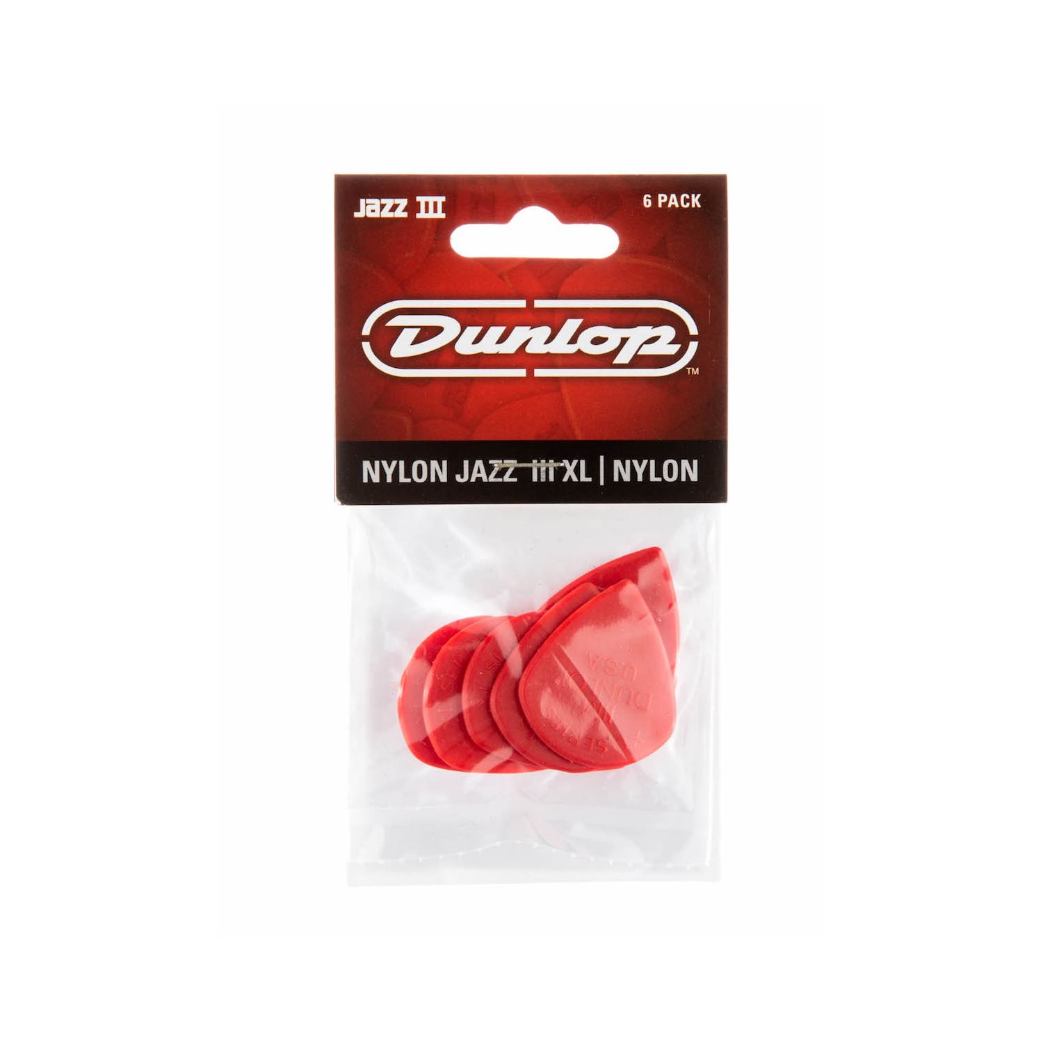 DUNLOP - 47PXL-N - NYLON JAZZ III RED XL PLAYER - 6 PACK