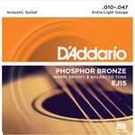 D'ADDARIO - EJ15 - Acoustic Guitar Strings - Phosphor Bronze - 10-47