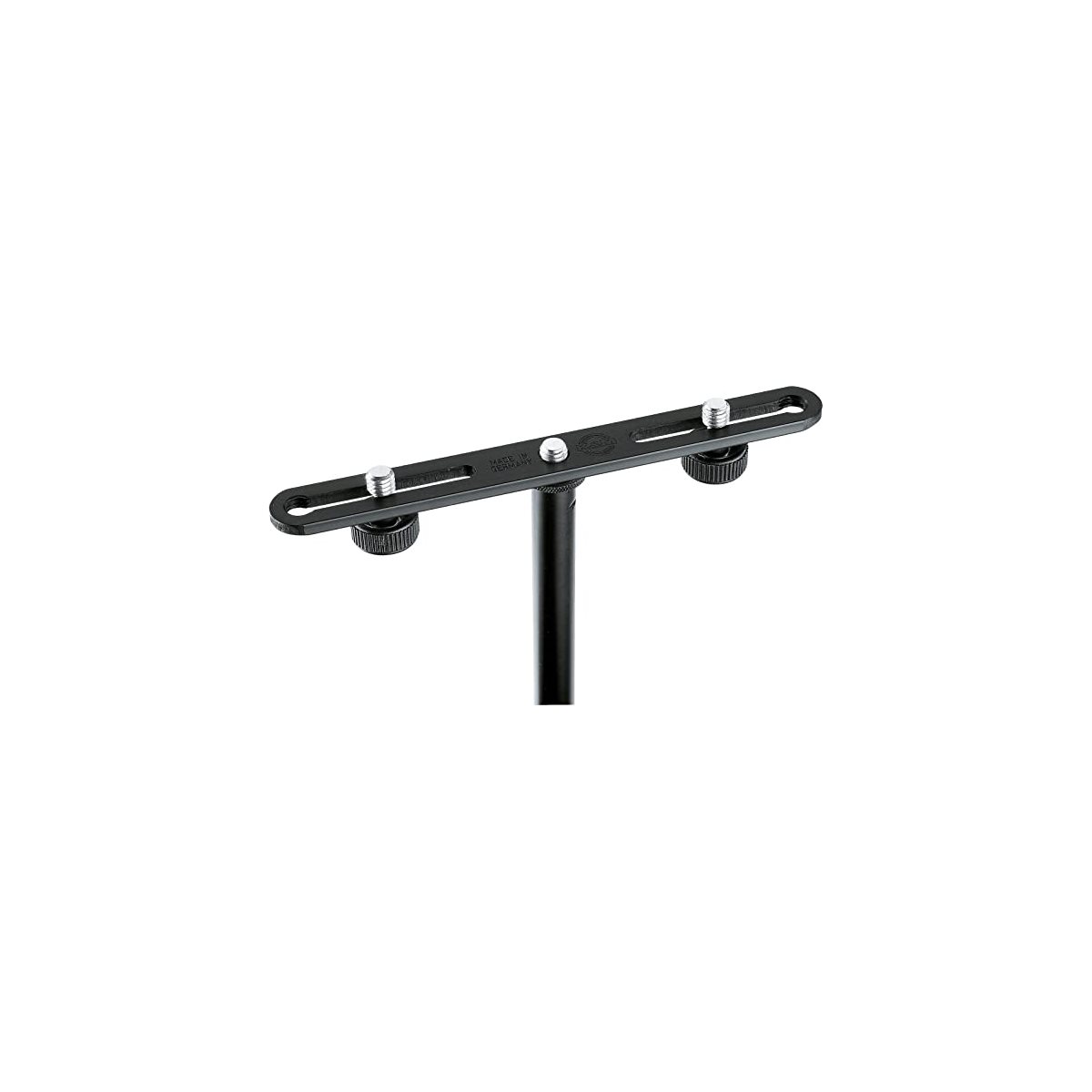K&M - 23550-BLACK - Microphone bar for holding 2 microphones / boom arms