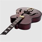 HAGSTROM - HL550 - Modèle de guitare électrique Hollow Body - Natural Mahogany Gloss