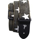 Perri's - CWS20-6528 - Deluxe White Stars on Distressed Grey Cotton Guitar Strap