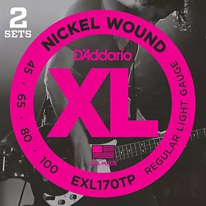 D'ADDARIO - EXL170TP - Cordes de basse électrique - Long Scale - 45-100 - 2 pack