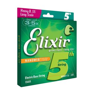 ELIXIR - 15435 - Nanoweb Coating Bass Guitar Single String - Heavy .135 Gauge "B", Long Scale