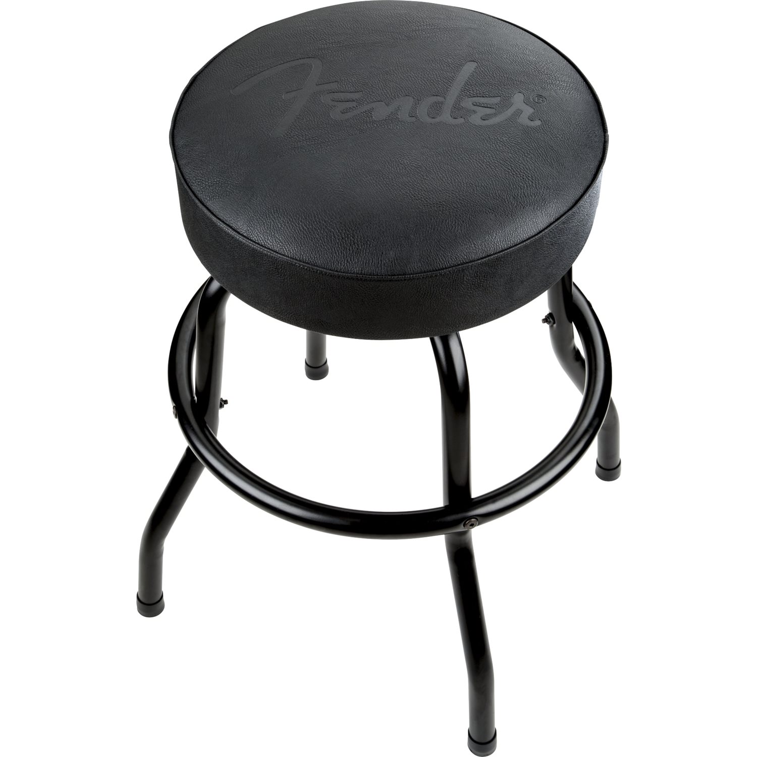 FENDER - Fender™ Embossed Black Logo Barstool, Black / Black, 24''