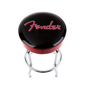 FENDER - Fender™ Red Sparkle Logo Barstool, Black / Red Sparkle 30''