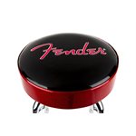 FENDER - Fender™ Tabouret de bar rouge scintillant avec logo, Black / Red Sparkle, 24''