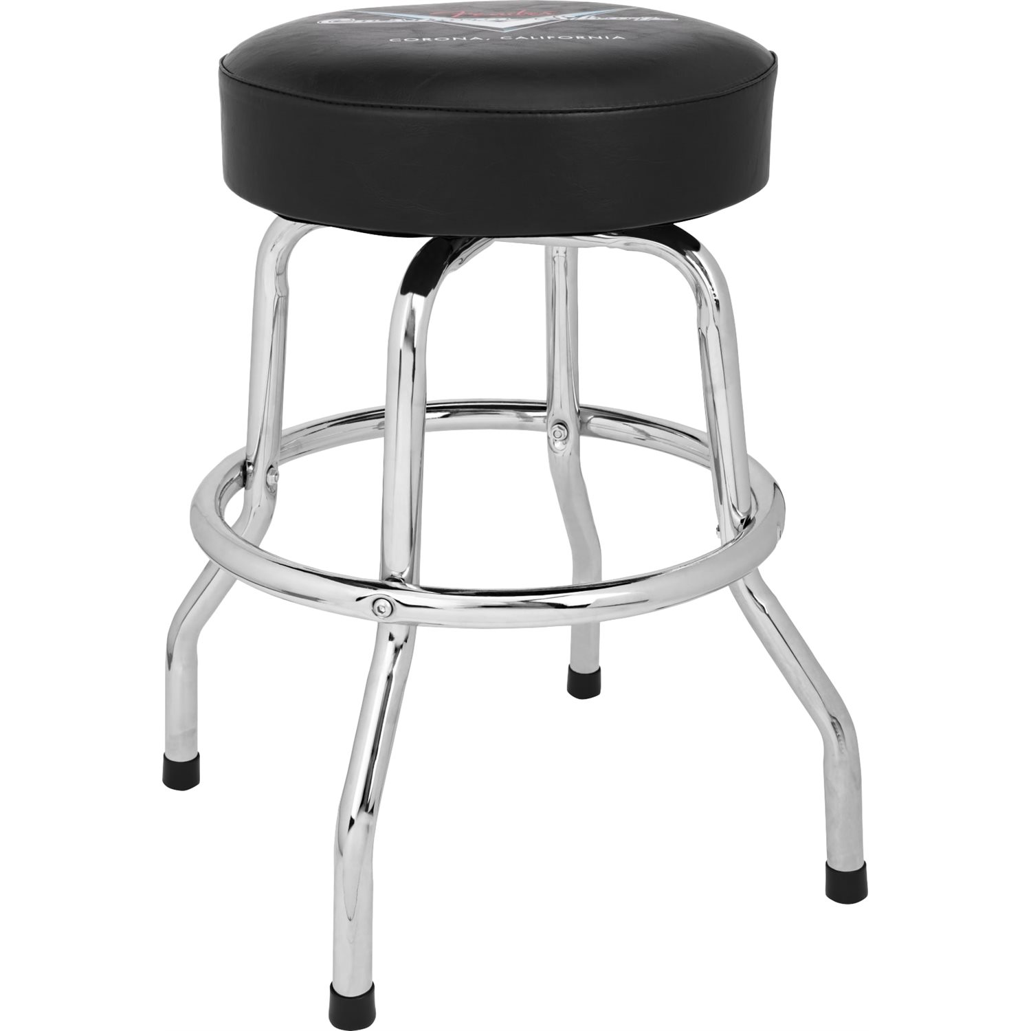 FENDER - Fender™ Custom Shop Chevron Logo Barstool, Black / Chrome, 24''