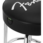 FENDER - Fender™ Tabouret de bar avec Spaghetti Logo Pick Pouch, Black / Chrome, 30''