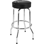 FENDER - Fender™ Tabouret de bar avec Spaghetti Logo Pick Pouch, Black / Chrome, 30''