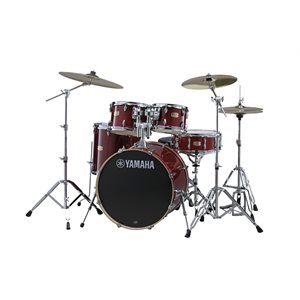 YAMAHA - STAGE CUSTOM BIRCH - 5-PIECE DRUM KIT (20,10,12,14,SNARE) W / TOM HOLDERS - Cranberry Red