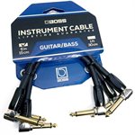 BOSS - BIC-PC-3 - INSTRUMENT CABLE - 6 INCHES - 3 PACK