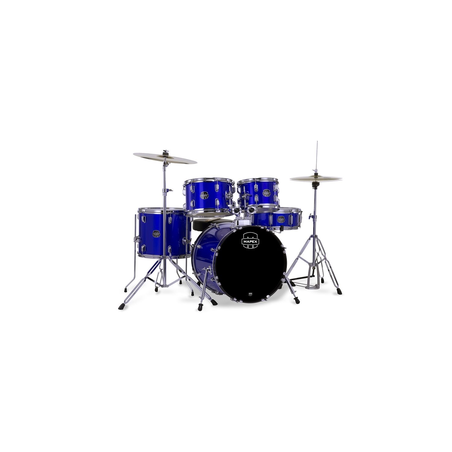 MAPEX - Ensemble de batterie Comet 5 pièces (22,10,12,16,SD) avec cymbales et quincailleries - INDIGO BLUE