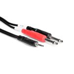 HOSA - CMP153 - Stereo Breakout Cable - 3.5mm TRS Male to Left and Right 1 / 4-inch TS Male - 3'