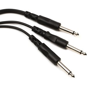 HOSA - CYP103 - Y Cable - 1 / 4-inch TS Male to Dual 1 / 4-inch TS Male - 3ft