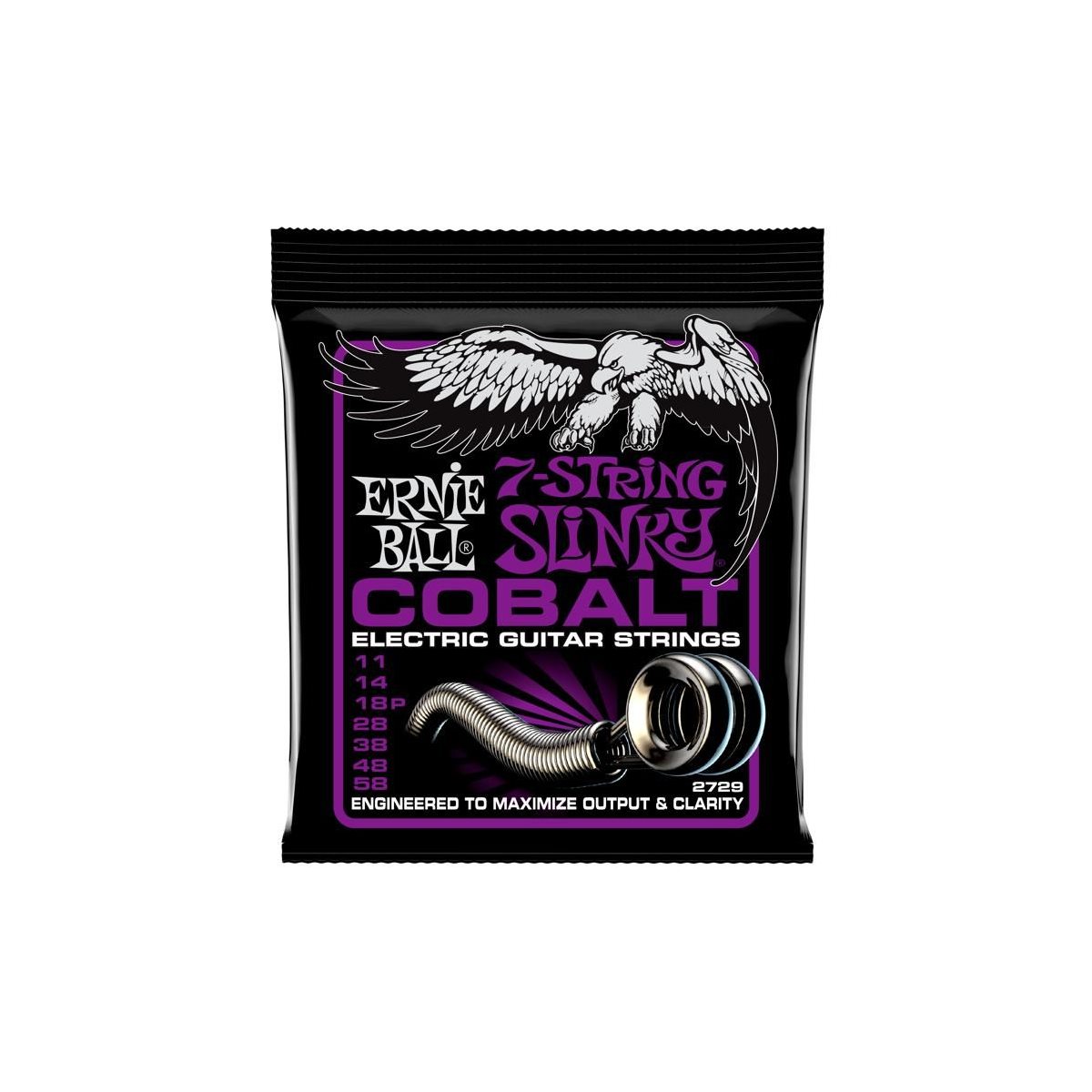 ERNIE BALL - CORDES GUITARE ÉLECTRIQUE - COBALT - 7 CORDES - 11-58