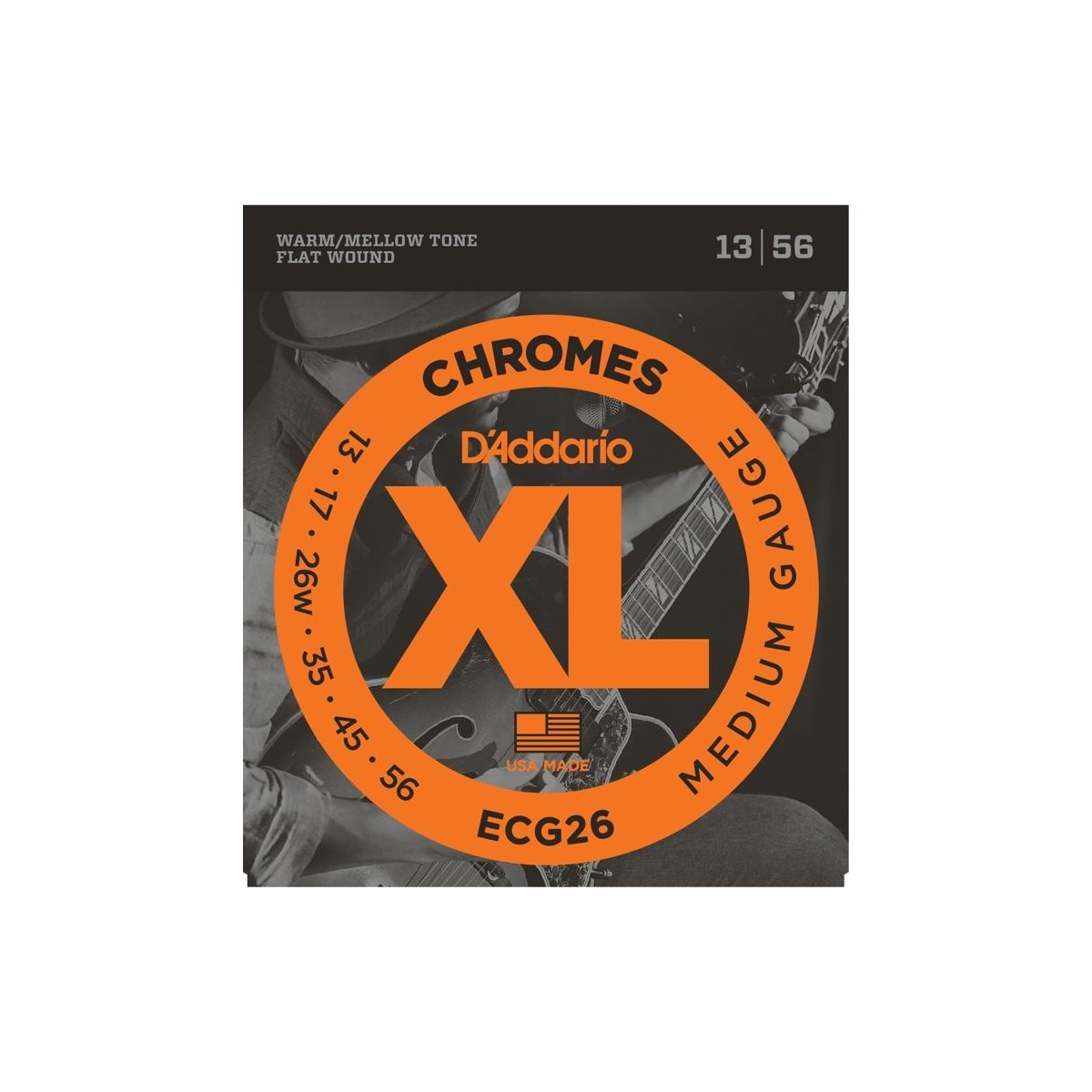 D'ADDARIO - ECG26 - cordes de guitare - flatwound - 13-56