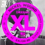 D'ADDARIO - EXL120-3D - electric guitar strings - 9-42 - 3 pack