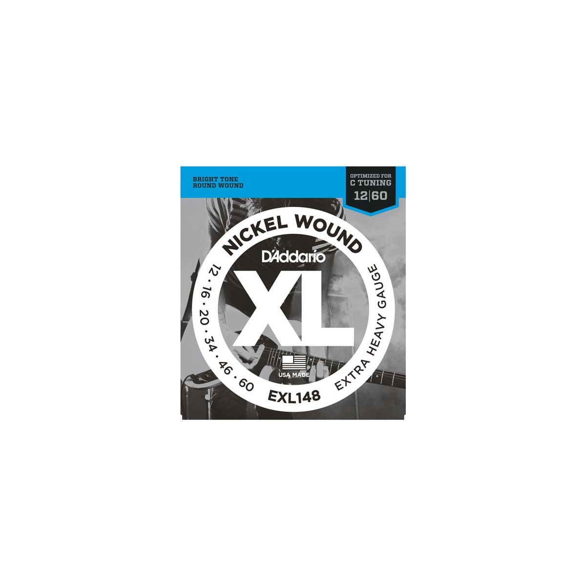 D'ADDARIO - EXL148 - Extra Heavy Electric Guitar Strings - 12-60