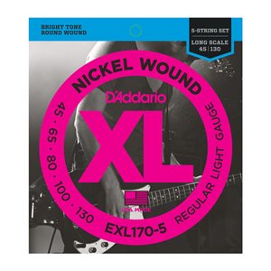 D'ADDARIO - EXL170-5 - cordes de basse électrique - 5 cordes - 45-130